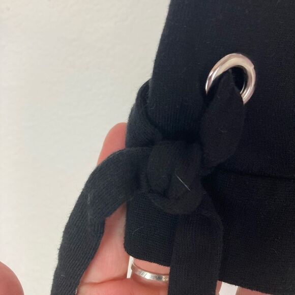 Torrid Dark Black Sweatshirt longer w/ tulle or ballerina bottom, laced sleeves - Picture 3 of 7